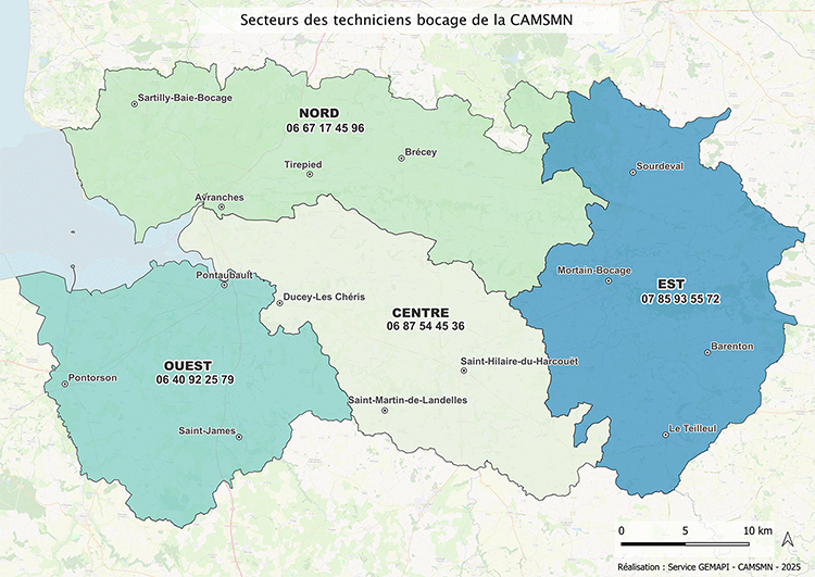 Carte secteurs animation bocage par couleur